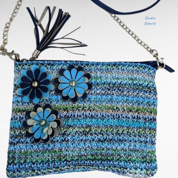 Sondra Roberts Squared Woven Crossbody Bag - Picture 1 of 11